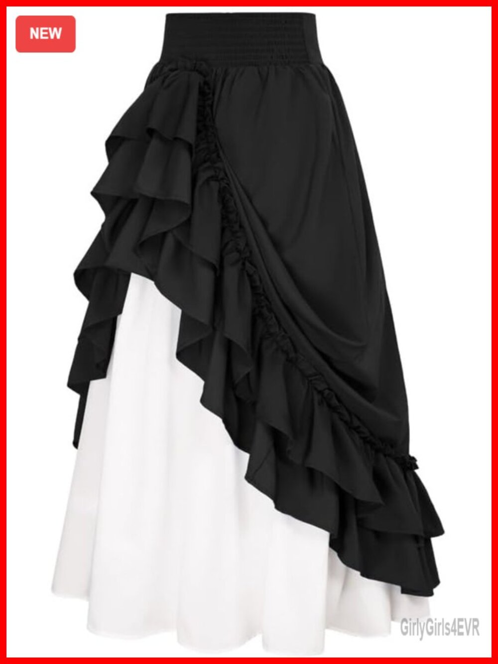 Womens Renaissance Layered Maxi Skirt A-Line Tiered Ruffled Victorian Style